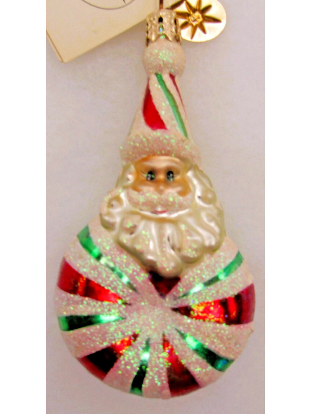 Christopher Radko 2001 Santa Swirl Gem Ornament with Original Tag and Box